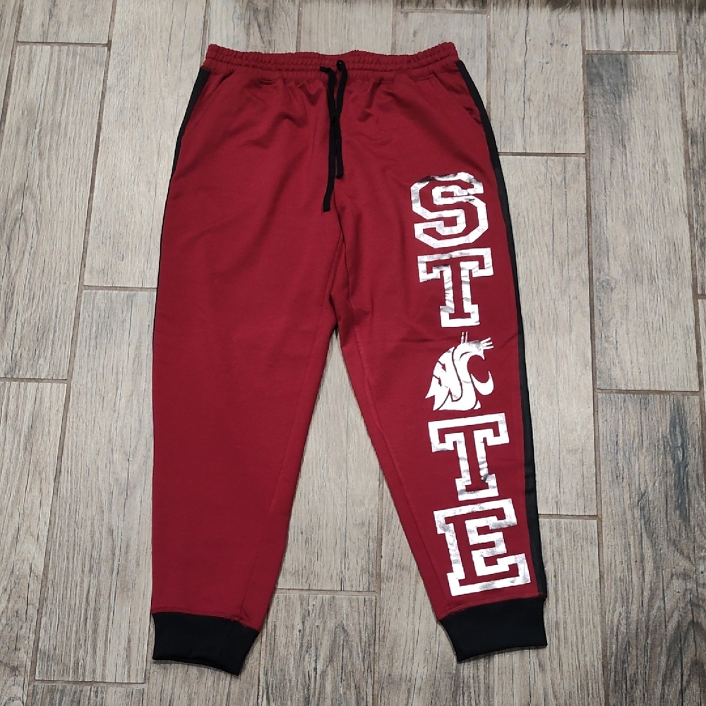 LuLaRoe Jax Maroon & Black Joggers With Black Stripe Washington State Cougars XL